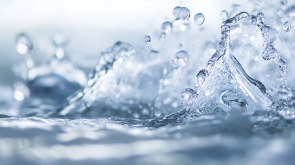Poster - Dynamic splash of water droplets creating ripples in a clear reflective pool : Generative AI