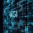 © agnes - A high-tech digital network with glowing AGI letters and a futuristic grid pattern symbolizing artificial general intelligence and innovation