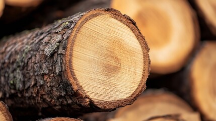 Aufkleber - Natural Wooden Logs Stacked Neatly for Rustic Aesthetic Appeal : Generative AI
