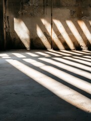 Leinwandbilder - Artistic shadows cast on a concrete floor creating patterns of light and dark : Generative AI