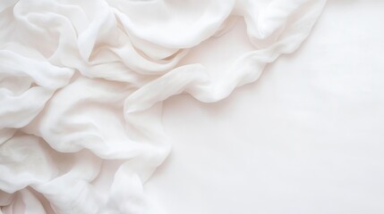 Leinwandbilder - Delicate Flowing White Fabric Textured Background Perfect for Minimalist Style and Elegant Designs : Generative AI