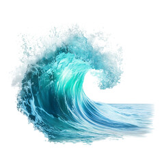 Wall Mural - Stunning Turquoise Ocean Wave PNG Against Transparent Background for Nature Art, Surfing Graphics, or Beach-Themed Designs