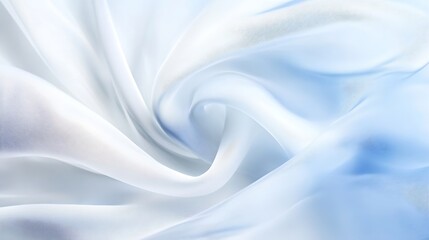 Poster - Soft flowing fabric in shades of blue and white creates a calming visual for decor : Generative AI