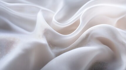 Fototapete - Elegant folds of soft white fabric creating a gentle inviting atmosphere : Generative AI