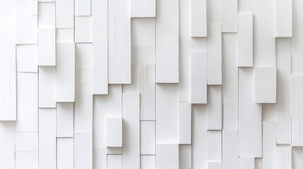 Leinwandbilder - Modern abstract white wood wall design featuring geometric patterns and textures for interior decor : Generative AI