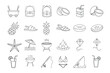 © kuddus  - editable line art of summer icon set on white background