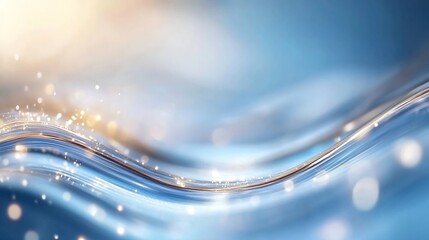 Poster - Captivating abstract image of blue water waves with sparkling highlights creating a serene atmosphere : Generative AI