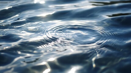 Fototapete - Rippling Surface of Clear Water with Gentle Light Reflection : Generative AI