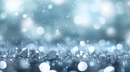 Leinwandbilder - Beautiful close up of shimmering blue and white bokeh lights creating a magical and soft background : Generative AI