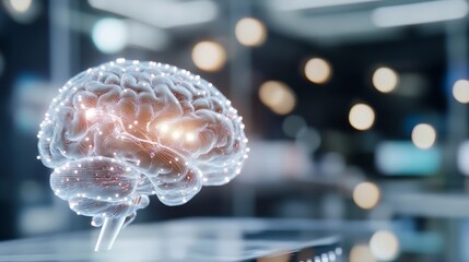 Leinwandbilder - Futuristic digital brain representation depicting advanced technology and innovation : Generative AI
