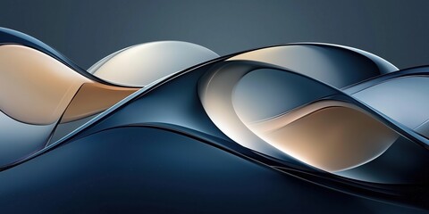 Wall Mural - modern high-tech background with smooth flowing metal-inspired shapes