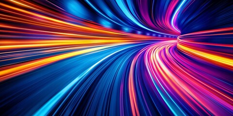 Wall Mural - tunnel-like motion blur effect with dynamic light streaks, perfect for sci-fi, technology