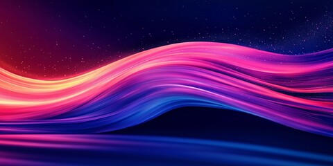 Wall Mural - mesmerizing abstract background featuring soft and fluid neon light waves in shades of pink, blue, a