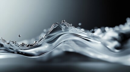 Poster - Dynamic splash of water droplets creating abstract waves in a tranquil and artistic setting : Generative AI