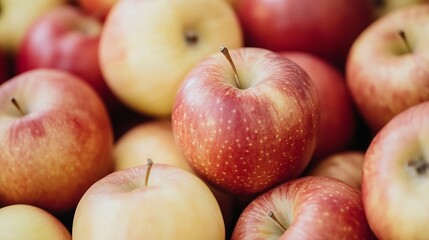 Poster - Fresh and vibrant apples piled together showcasing their rich colors and natural beauty for a healthy lifestyle : Generative AI