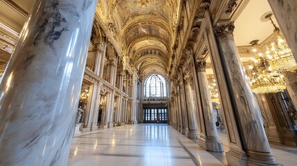 Aufkleber - Opulent interior of a palace showcasing elegance and historical architectural design : Generative AI