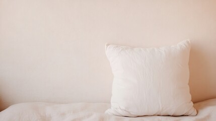 Aufkleber - Simple white pillow against a soft background for a minimalist and peaceful home decor theme : Generative AI