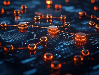 Aufkleber - Circuit Board with Microchip and Wires