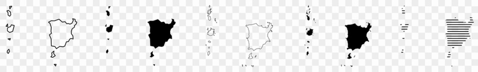 Wall Mural - koh samui map black | thai island border | thailand | transparent isolated | variations