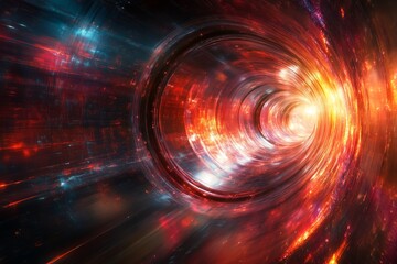 Wall Mural - the journey of light and shadow in the time space tunnel