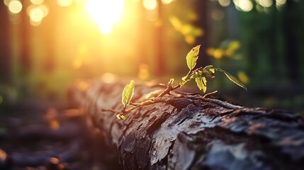 Aufkleber - Sunlight Filtering Through Trees on a Beautiful Morning in a Peaceful Forest : Generative AI