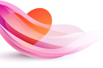 Wall Mural - Colorful abstract heart shape flowing through waves of soft colors