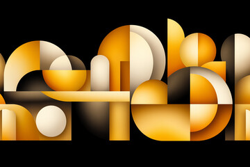 Wall Mural - Abstract wallpaper featuring geometric shapes in warm tones