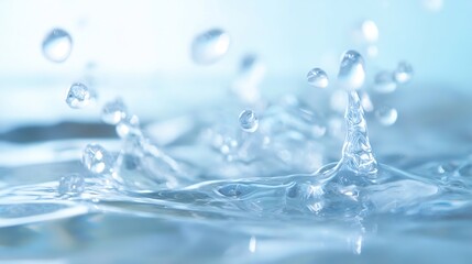 Poster - Closeup of water droplets splashing on a clear surface creating mesmerizing abstract patterns : Generative AI