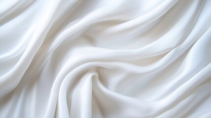 Poster - Soft flowing white fabric texture perfect for background or fashion designs : Generative AI