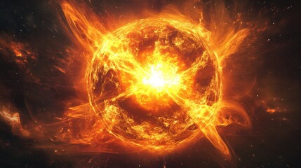 Wall Mural - energy explosion in the depths of the universe