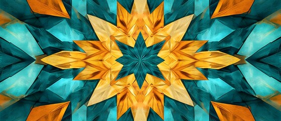 Poster - A colorful abstract design of stars and triangles