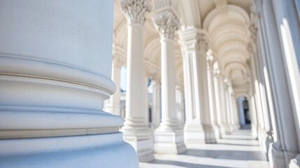 Aufkleber - Elegant Architectural Columns with Intricate Details Reflecting Light in a Beautiful Setting : Generative AI