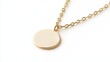 © Blackmint Studio - A stylish gold necklace featuring a round, blank pendant suspended from a delicate chain, perfect for showcasing minimalist jewelry design and accessories