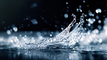 Aufkleber - Dynamic Splash of Water Droplets Creating Art from Fluid Movement : Generative AI