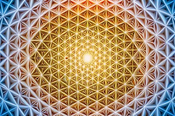 A sacred geometry-inspired optical illusion pattern