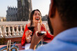 © oneinchpunch - Multiracial beautiful happy couple of lovers dating in Barcelona