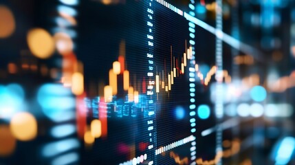 Aufkleber - Dynamic financial graph with colorful data visualization showcasing market trends and analytics : Generative AI