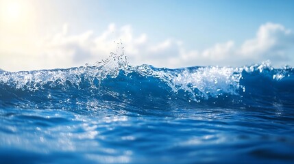 Leinwandbilder - Vibrant ocean waves crashing against each other under bright skies demonstrating the beauty of the sea : Generative AI