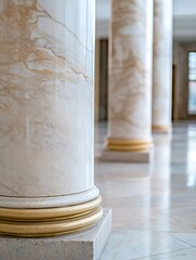 Aufkleber - Elegant marble columns showcasing classic architecture and intricate designs in a modern interior space : Generative AI