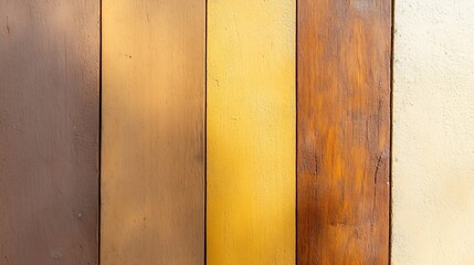 Aufkleber - Wooden planks of various colors arranged in a visually appealing pattern : Generative AI