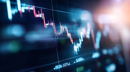 Aufkleber - Dynamic Stock Market Graph with Trend Lines and Data Analysis Visuals : Generative AI