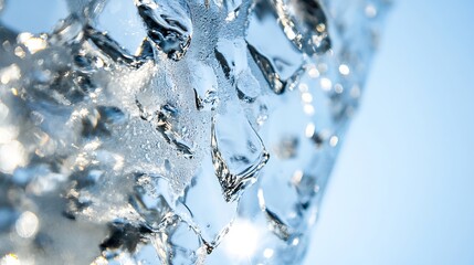Aufkleber - Crystal clear ice formations glistening in the sunlight showcasing nature's exquisite detail : Generative AI