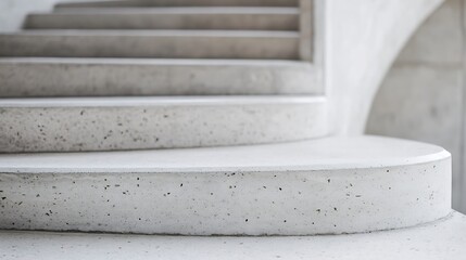 Poster - Close up view of modern concrete staircase with smooth finish and minimalist design for contemporary architecture themes : Generative AI