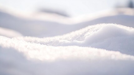 Aufkleber - Gentle and textured image of soft snow drifts illuminated by bright natural light in winter : Generative AI