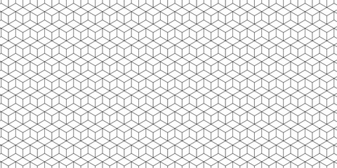 isometric cube grid seamless pattern with adjustable line strokes. cubic hexagon texture creating a 