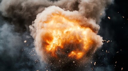 Leinwandbilder - Dramatic explosion with fire and smoke creating an intense visual effect : Generative AI