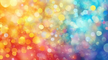 Colorful bokeh background with abstract lights in gradient spectrum