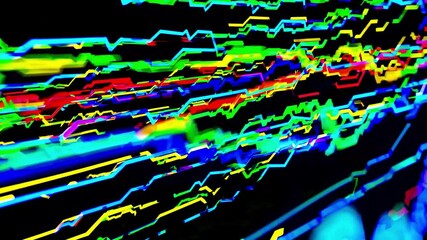 Colorful moving graph lines in abstract motion