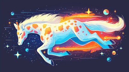Wall Mural - celestial equine a galactic horse in flight
