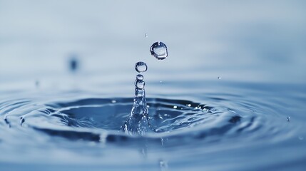 Poster - Closeup of water droplets creating ripples in a tranquil pool showcasing nature's beauty : Generative AI